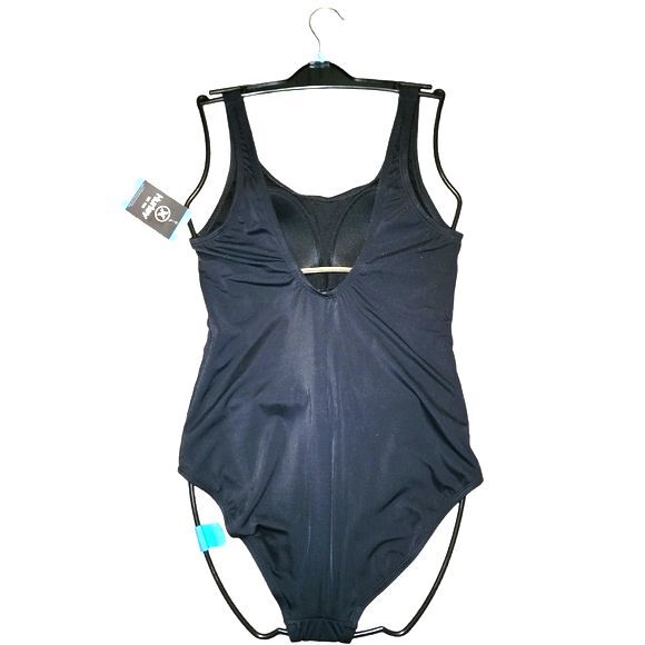 Hurley HSO1028 Black Ribbed One Piece Swimsuit Size L - Picture 4 of 12